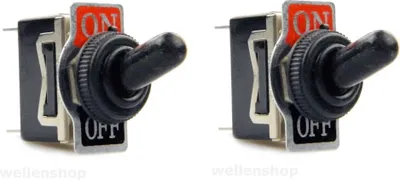 Produktbild von 2x 12/24 Volt 15 A Kippschalter ON/OFF mit wasserdichter Kappe, aus robustem Kunststoff