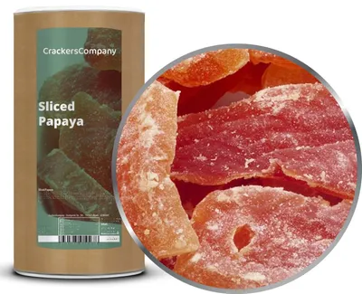 Produktbild von CrackersCompany Papaya-Scheiben (Sliced Papaya), Membrandose 600 g