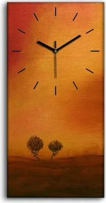 Produktbild von Wanduhr Uhr Wandbild Leinwand Geräuschlos 30x60 Malerei Abstrakte Bäume Kunst - schwarze Hände