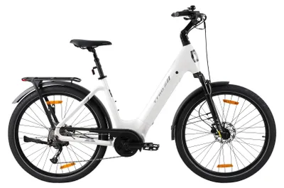 Immagine prodotto di Bicicletta elettrica - E-bike da città - Batteria rimovibile da 36 V 18 Ah - Motore brushless da 250 W - Sensore di coppia - Freni a disco idraulici - Autonomia >60 km - Bianco
