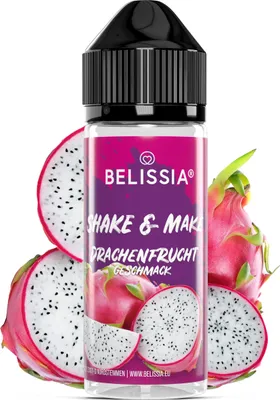 Produktbild von Belissia Shake and Make Drachenfrucht - 10ml hochdosiertes Lebensmittelaroma + 120ml Schüttelflasche - Für Backen, Speisen, Getränke, Shakes & Raumduft