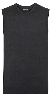 Produktbild von Russell Collection Herren Strick-Pullunder mit V Ausschnitt FK735 (2XS) (Graphit meliert)