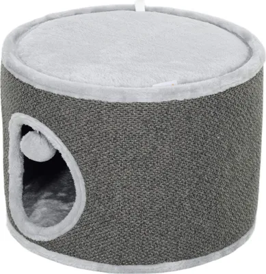 Produktbild von Kratztonne, 30 cm Hoch Katzentonne mit Höhle, Kratzbaum, Katzenturm aus Sisal, für Katze bis 5 kg, Dunkelgrau