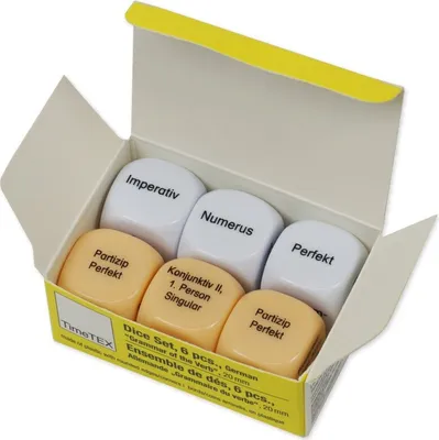 Produktbild von TimeTEX Würfel-Set Deutsch "Grammatik des Verbs", 6-tlg., 20 mm