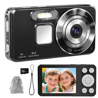 Produktbild von Digitalkamera,Fotokamera,mit 2,8 Zoll,68-fachem Digitalzoom.Wiederaufladbare Kompaktkamera mit 32GB Karte,geeignet für Kinder,Jugendliche und Anfänger