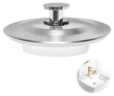 Produktbild von Universeller Abflussstopfen aus Edelstahl, Spülbecken-Abflussstopfen, Küchenspülen-Abflussstopfen, einfach zu installieren, für Badewannen, 42-44 mm Abflusslöcher, Küchenspülen und Duschen.