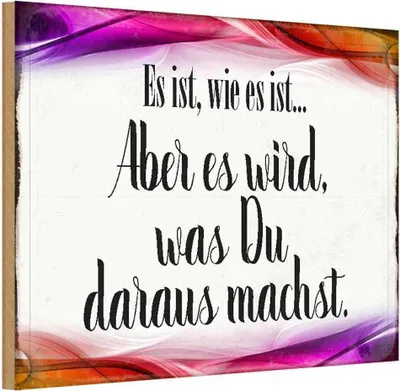 Produktbild von vianmo Holzschild 12x18 cm Es ist wie aber wird Dekoration