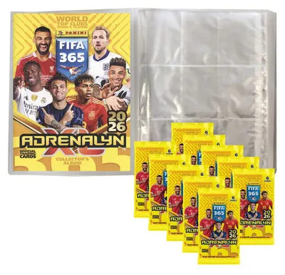 Produktbild von FIFA 365 Adrenalyn XL 2026 Trading Cards - 1 Leere Sammelmappe + 10 Booster