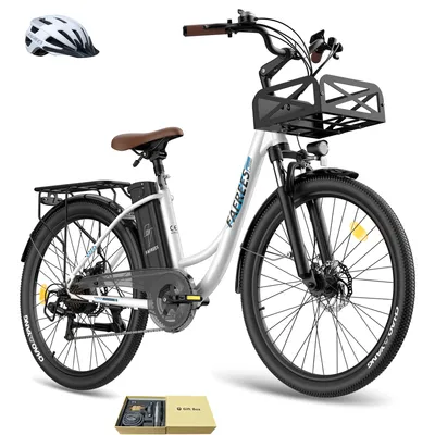 Produktbild von E-Bike Pannensichere Reifen 26 Zoll bis zu 160 - 200 km Wasserdicht IP54 Citybike mit 7 Gang, Weiß