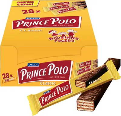 Zdjęcie produktu dla Prince Polo Classic Kruchy Wafelek Z Kremem Kakaowym Oblany Czekoladą 490 G (28 X 17,5 G)
