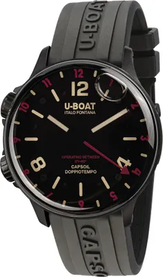 Image de U-Boat 8841/A Capsoil Doppiotempo DLC Red Rehaut noir caoutchouc hommes montre