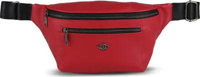 Produktbild von Dellel Červená taška na opasok, potlačená , nastaviteľný popruh, Multi-Zipper Fanny Pack pre ženy a mužov