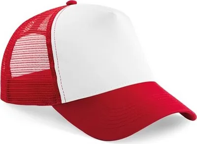 Image de Beechfield - Casquette Trucker pour enfants RW8810 (taille unique) (Rouge/Blanc)