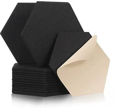 Produktbild von Famanu Akustikpaneele Selbstklebend – 12 Stück Hexagon Schallschutzpaneele für Schalldämmung und Dekoration
