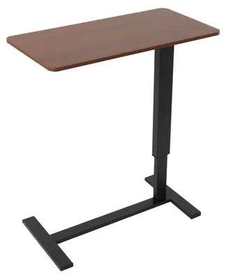 Zdjęcie produktu dla Stolik pomocniczy z regulowaną wysokością - stolik na laptop - blat 80x40 cm - składany - wysokość 66–94 cm - udźwig 50 kg - z kółkami - orzech/czarny