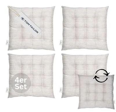 Obrázok produktu pre TOM TAILOR Sada 4 sedacích vankúšov FRESHSTRIPE4ER, svetlosivá, 40 x 40 cm