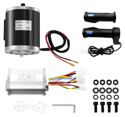 Produktbild von 36V 800W DC Getriebemotor Kit - Bürstenmotor Komplettset - Drehzahlregler & Gasgriff - Umrüstsatz für E-Bike & E-Scooter - Schwarz