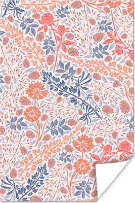Produktbild von MuchoWow® Poster Kunst - Rot - Blau 40x60 cm - Plakate für die Wand - Poster Babyzimmer