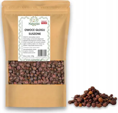 Zdjęcie produktu dla Owoc Głogu Suszony Cały 100% Naturalny 500G