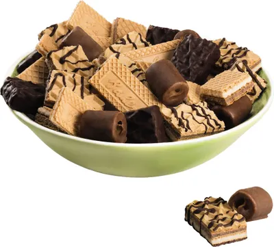 Produktbild von Bahlsen Rekord Waffelmischung Edelherb und Vollmilchschokolade 250g