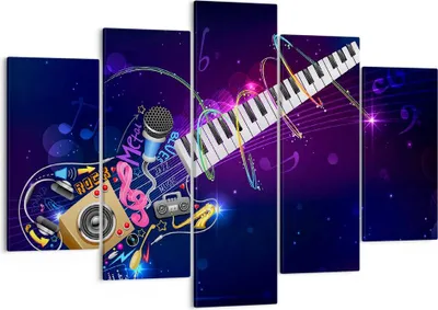 Produktbild von Bild auf Leinwand - Leinwandbild - Gitarre Instrument Musik Notiz - 150x100cm - Wand Bild - Wanddeko - Leinwanddruck - Bilder - Kunstdruck - Leinwand bilder - Wandkunst - EA150x100-2724
