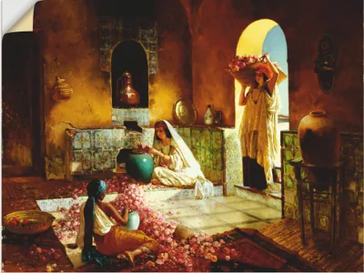 Produktbild von ARTland Wandbild, selbstklebend Die Rosenernte. Größe: 120x90 cm