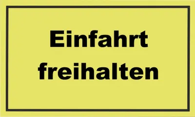 Produktbild von 1x Gebotsschild gelb *Einfahrt freihalten*