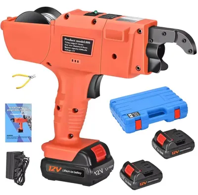 Produktbild von Bewehrungsbindegerät - Automatische elektrische Bindemaschine - 12 V - Für Bewehrungsstahl 8–34 mm - Handgerät - Akkubetrieben - 2 Akkus