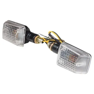 Obrázok produktu pre Sada indikátorov 2 kusy číre univerzálne 12V čierne pre motocykel skúter quad enduro
