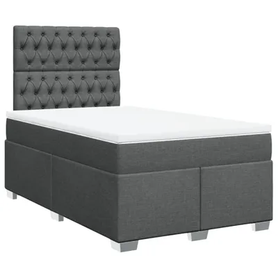 Produktbild von Boxspringbett mit Matratze Dunkelgrau 120x200 cm Stoff