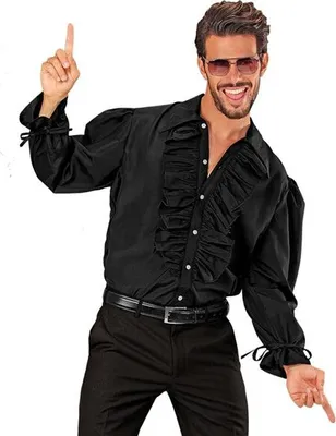 Produktbild von Rüschenhemd schwarz, Groesse:XL