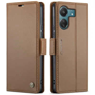 Obrázek produktu pro Xiaomi Redmi 13C /Poco C65 Pouzdro, RFID Blokování Karet, Pokročilé Flip Kožené Pouzdro s Funkcí Stojánku pro Xiaomi Redmi 13C /Poco C65 Hnědý