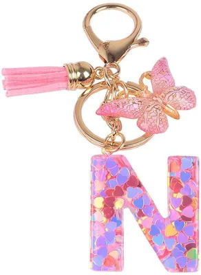 Productafbeelding van Roze sleutelhanger met pailletten