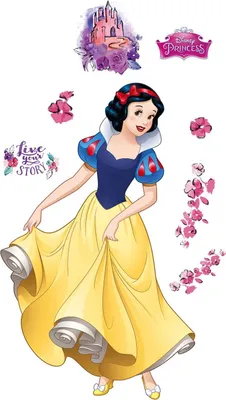 Produktbild von Disney Wandtattoo Schneewittchen Gelb, Blau und Rosa - 612437 - 127 x 200 cm