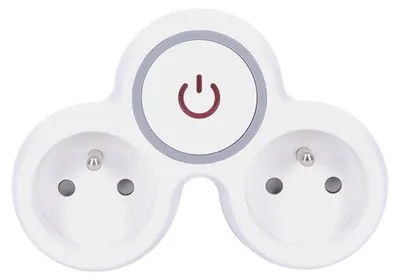 Obrázok produktu pre Zásuvka priebežná s vypínačom SOLIGHT P105 dvojitá