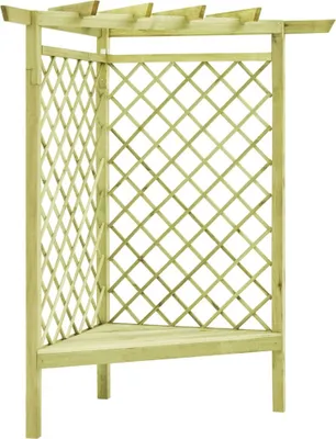 Produktbild von Eckpergola mit Bank 130×130×197 cm Kiefernholz Imprägniert