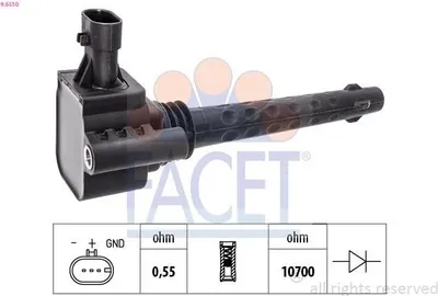 Produktbild von FACET 9.6510 Zündspule für FIAT 500 (312) 500 C (312) PUNTO (199) Panda Schrägheck (312, 319) für ALFA ROMEO MITO (955)