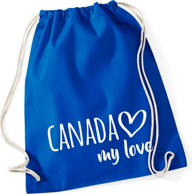 Produktbild von Huuraa Turnbeutel Canada my love 12 Liter Bright Royal Baumwolle Rucksack Geschenkidee