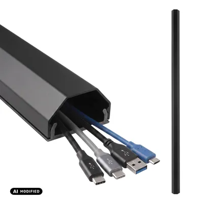 Produktbild von Maclean-Kabelabdeckleiste aus Aluminium 33 x 18 x 750 mm schwarz MCTV-897 B
