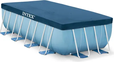 Produktbild von Intex Abdeckplane Frame Pool 400 x 200 cm Vinyl Blau mit Kordelzug