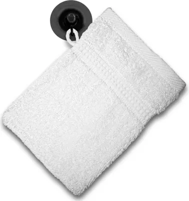 Produktbild von Waschhandschuh Waschlappen weiß 16x21 cm Frottee 100% Baumwolle Frottierware