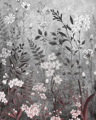 Produktbild von Komar Fototapete Blumen Grau - 611180 - 200 x 250 cm