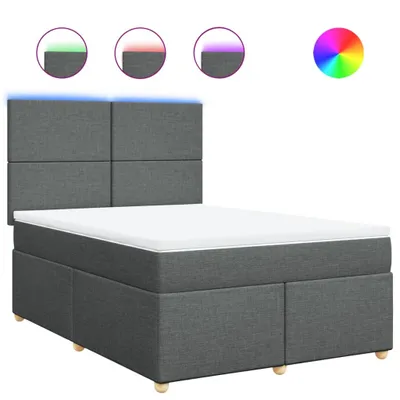 Obrázok produktu pre vidaXL Boxspring posteľ s matracom Tmavo šedá 140x190 cm Látka