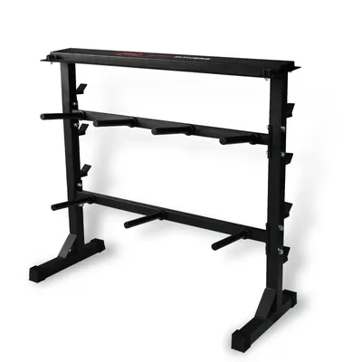 Produktbild von Hantelablage Max.400Kg, Hantelständer für das Heimgymnasium, 100 × 95 × 47cm Langhantelständer, Kurzhantelablage, Hantelbaum Stahl Gewichtestän