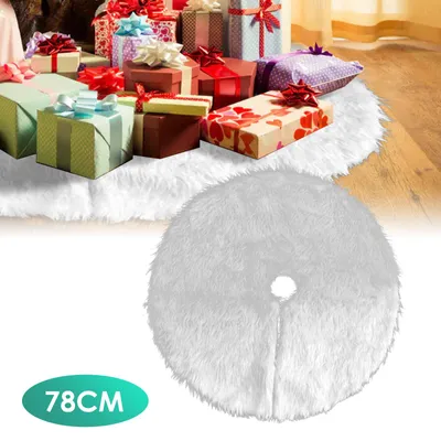 Produktbild von ISOISL Weihnachtsbaumdecke 78 cm, Plüsch Christbaumdecke mit Klettverschluss, Weihnachtsdeko