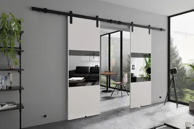 Produktbild von KIER FURNITURE MIA DUO – Schiebetür Komplettset – 192x205x1,6 cm - Weiß