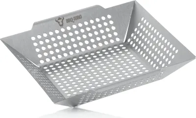 Image de BBQ-Toro Panier de cuisson en acier inoxydable | 30 x 30 x 5,5 cm | Plaque de cuisson pour gril à gaz, poêle à griller