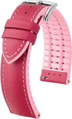 Produktbild von Hirsch LINDSEY pink rosé Damen Leder Gummiband Armband 18mm 0922202125-2-18