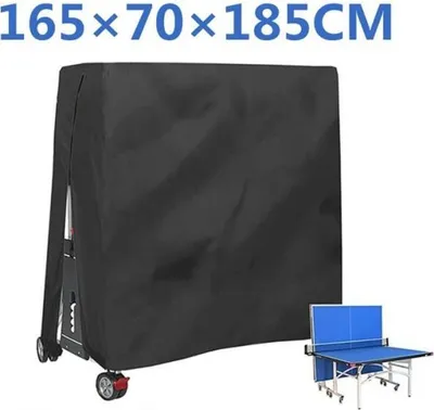 Produktbild von Tischtennisplattenabdeckung, wasserdichte Schutzhülle für den Außenbereich, Oxford 210D – 165 x 70 x 185 cm – schwarz