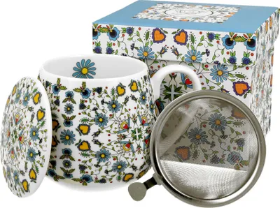 Produktbild von DUO ETNO Fassbecher 430 ml KASHUBIAN mit Teesieb, New Bone China Porzellan